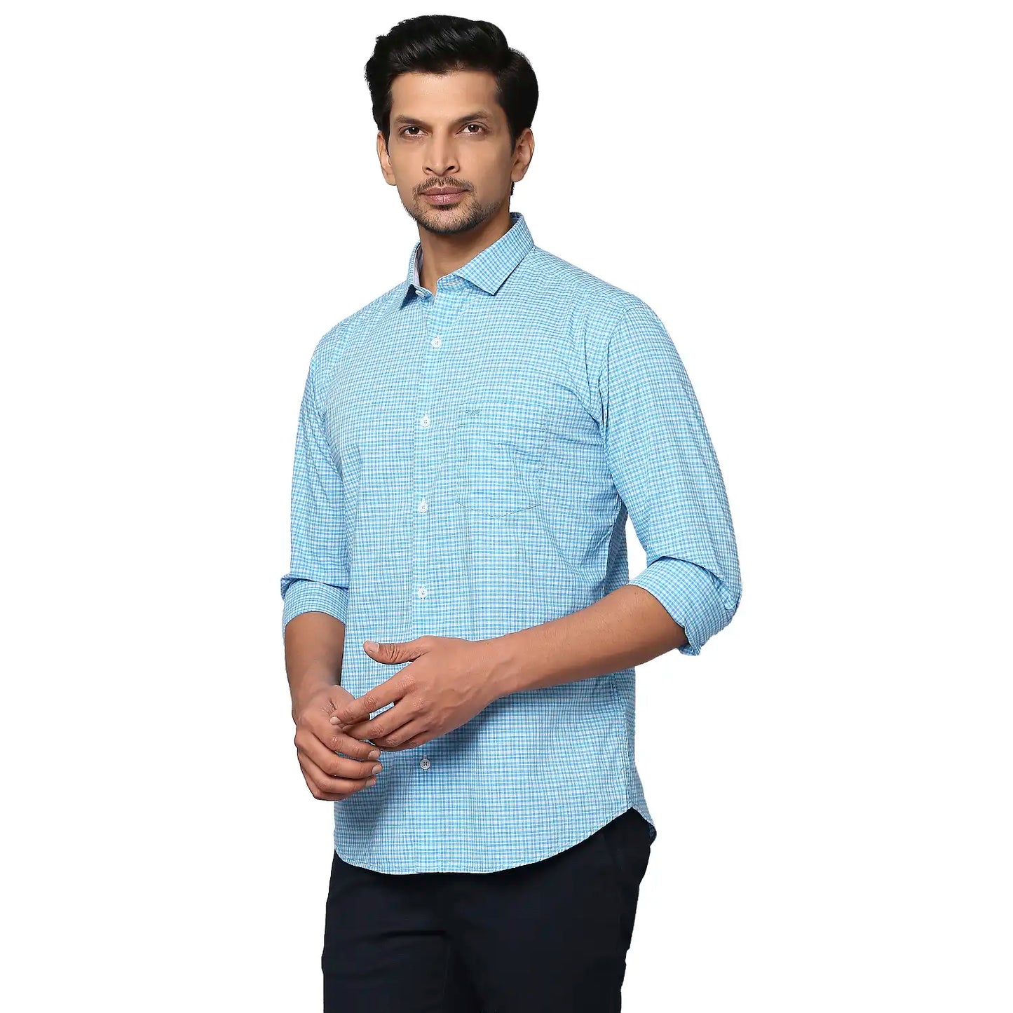 Men Slim Fit Medium Orange Shirt