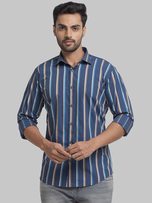 Men Slim Fit Brown Shirt