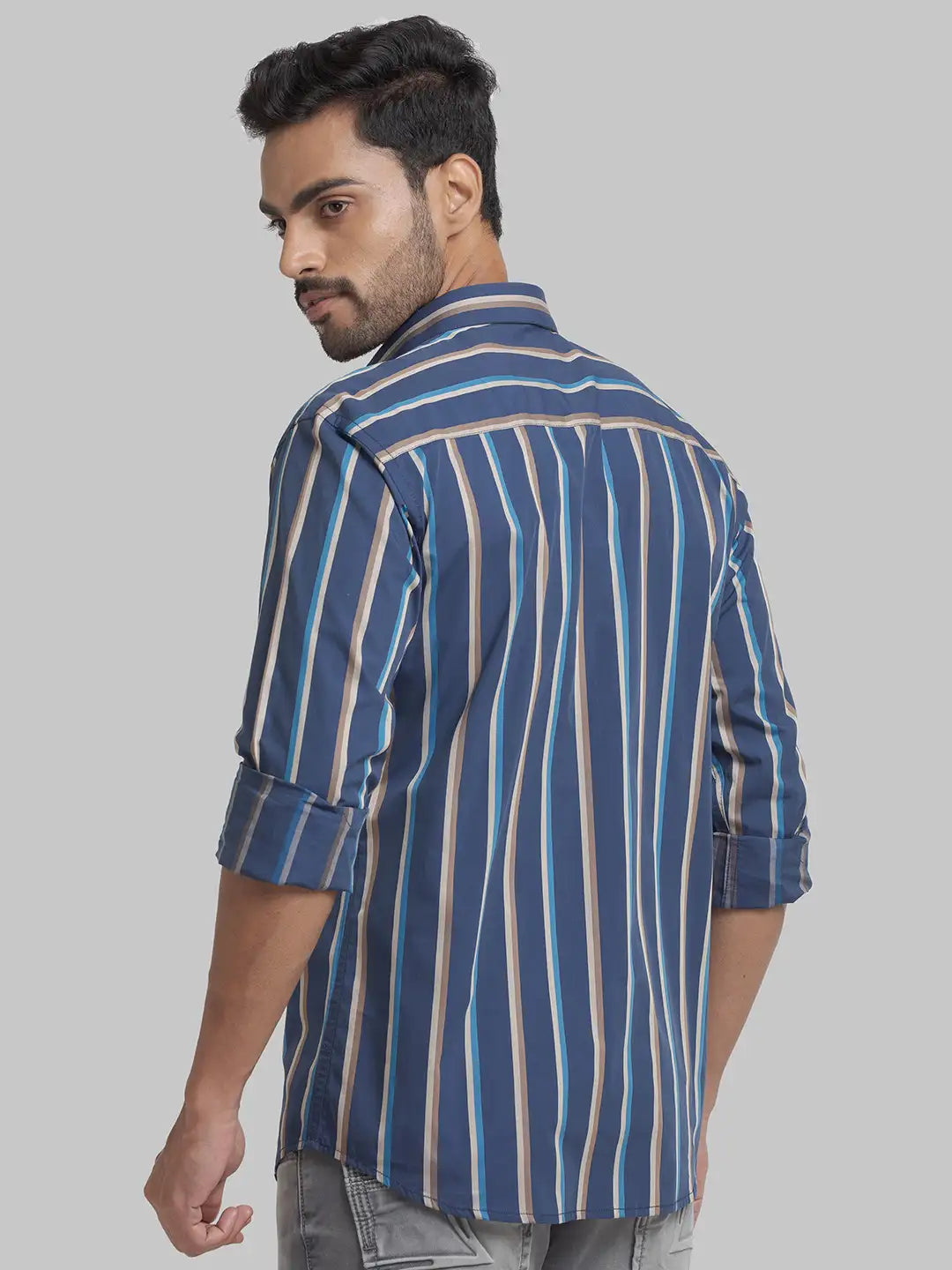Men Slim Fit Brown Shirt