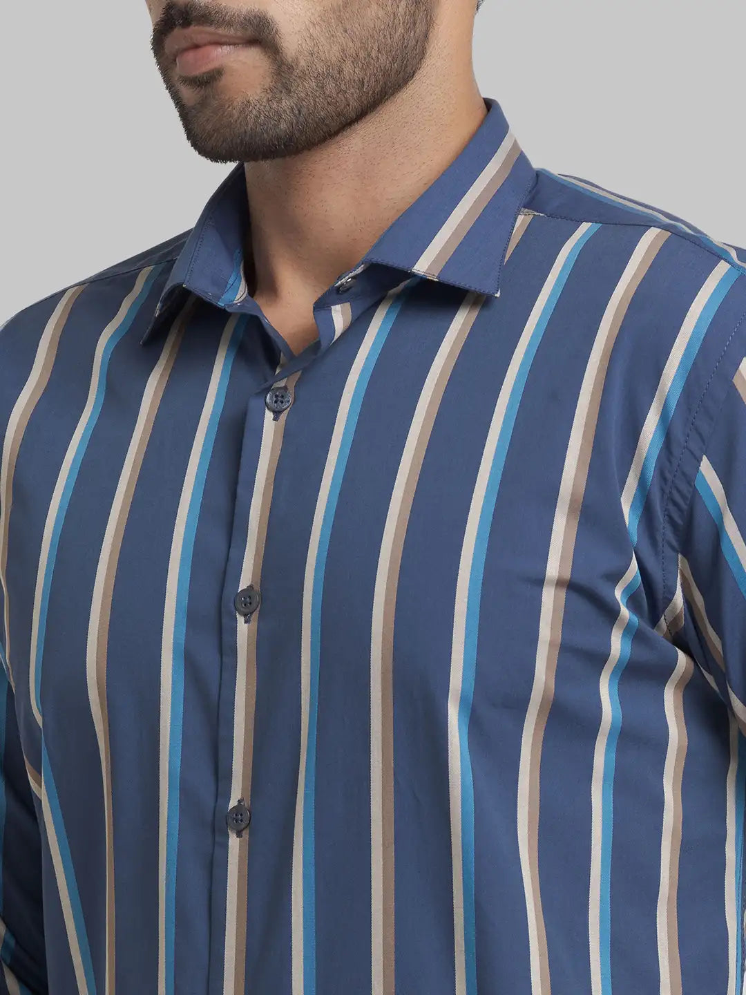 Men Slim Fit Brown Shirt