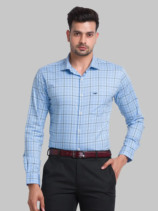 Men Slim Fit Blue Shirt