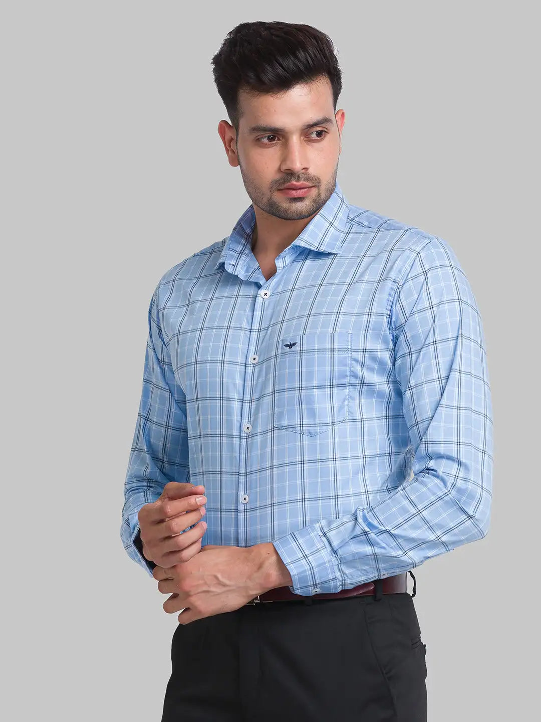 Men Slim Fit Blue Shirt