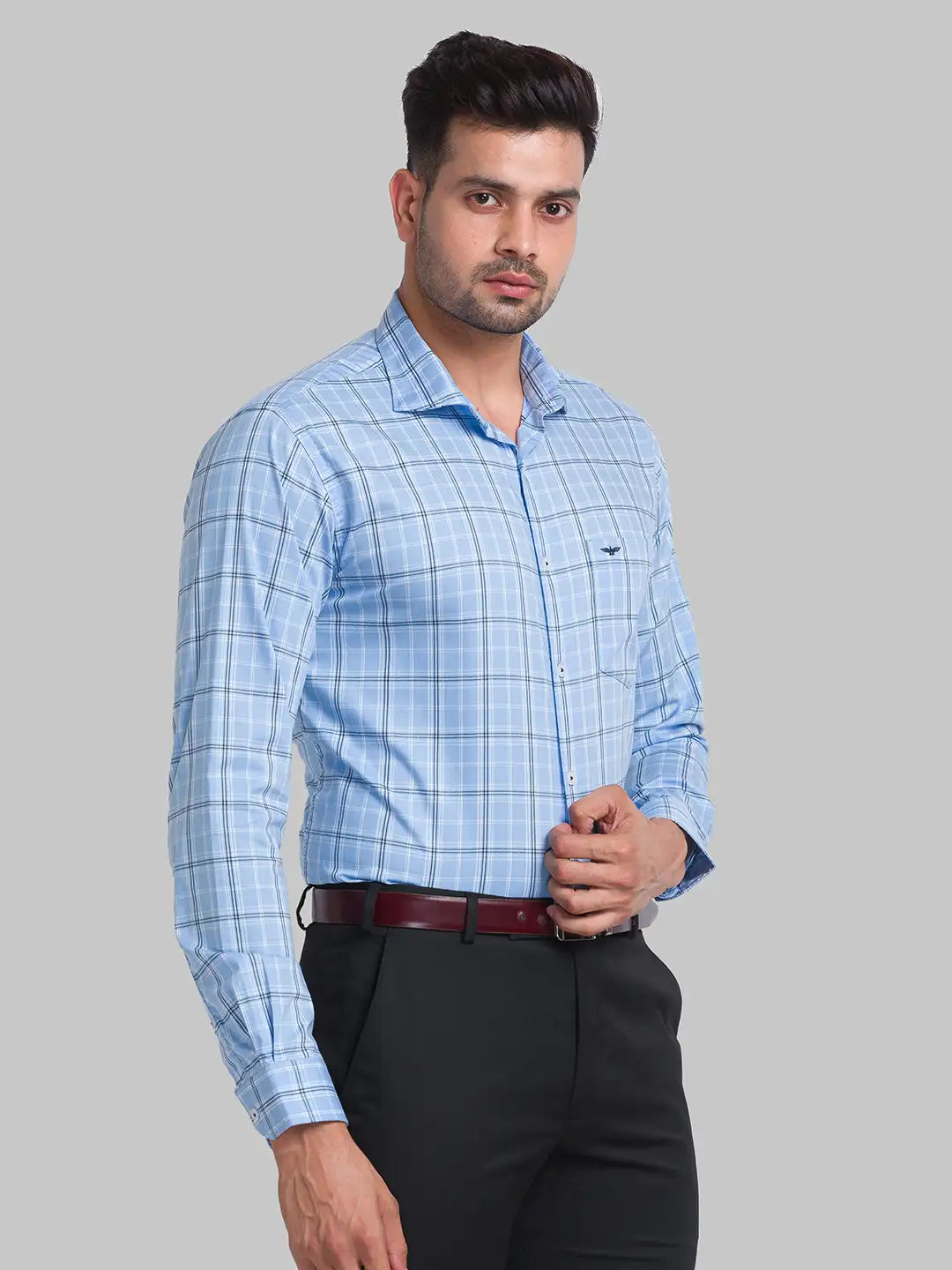 Men Slim Fit Blue Shirt