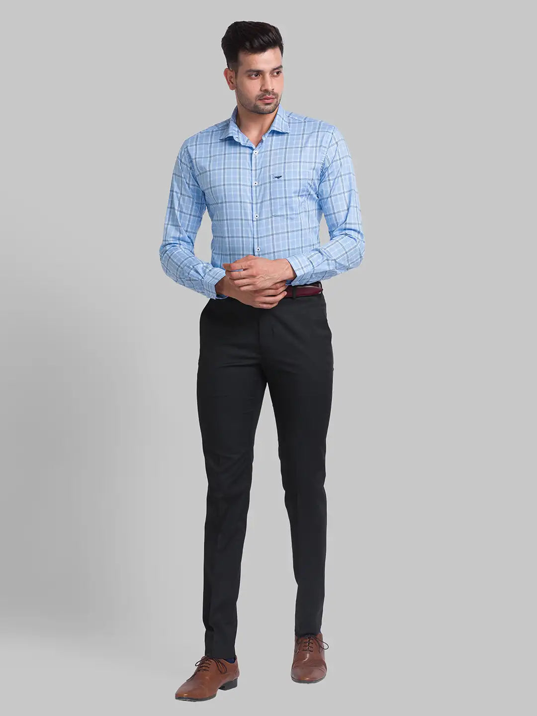 Men Slim Fit Blue Shirt