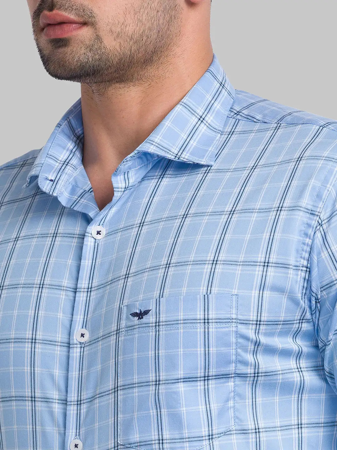 Men Slim Fit Blue Shirt