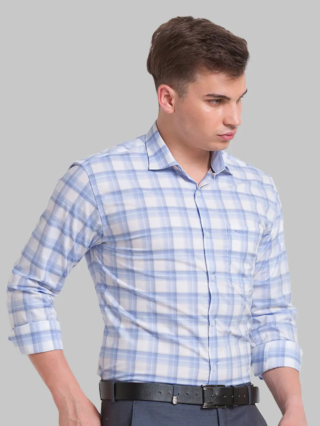 Men Slim Fit Grey Shirt