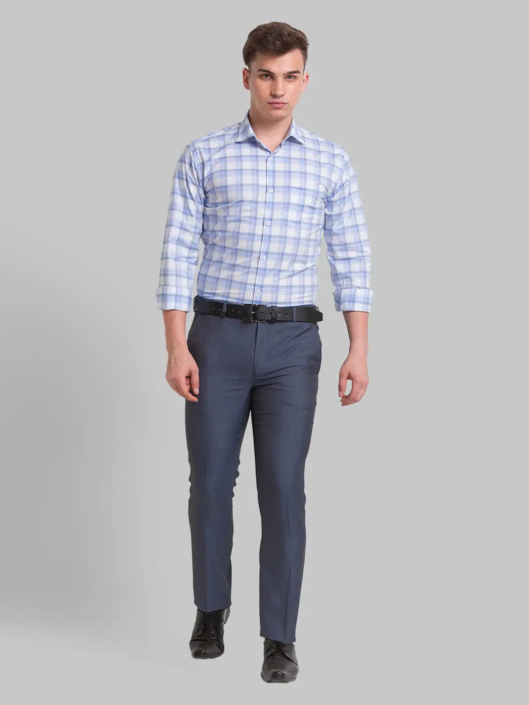 Men Slim Fit Grey Shirt