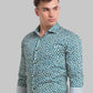 Men Slim Fit Green Shirt