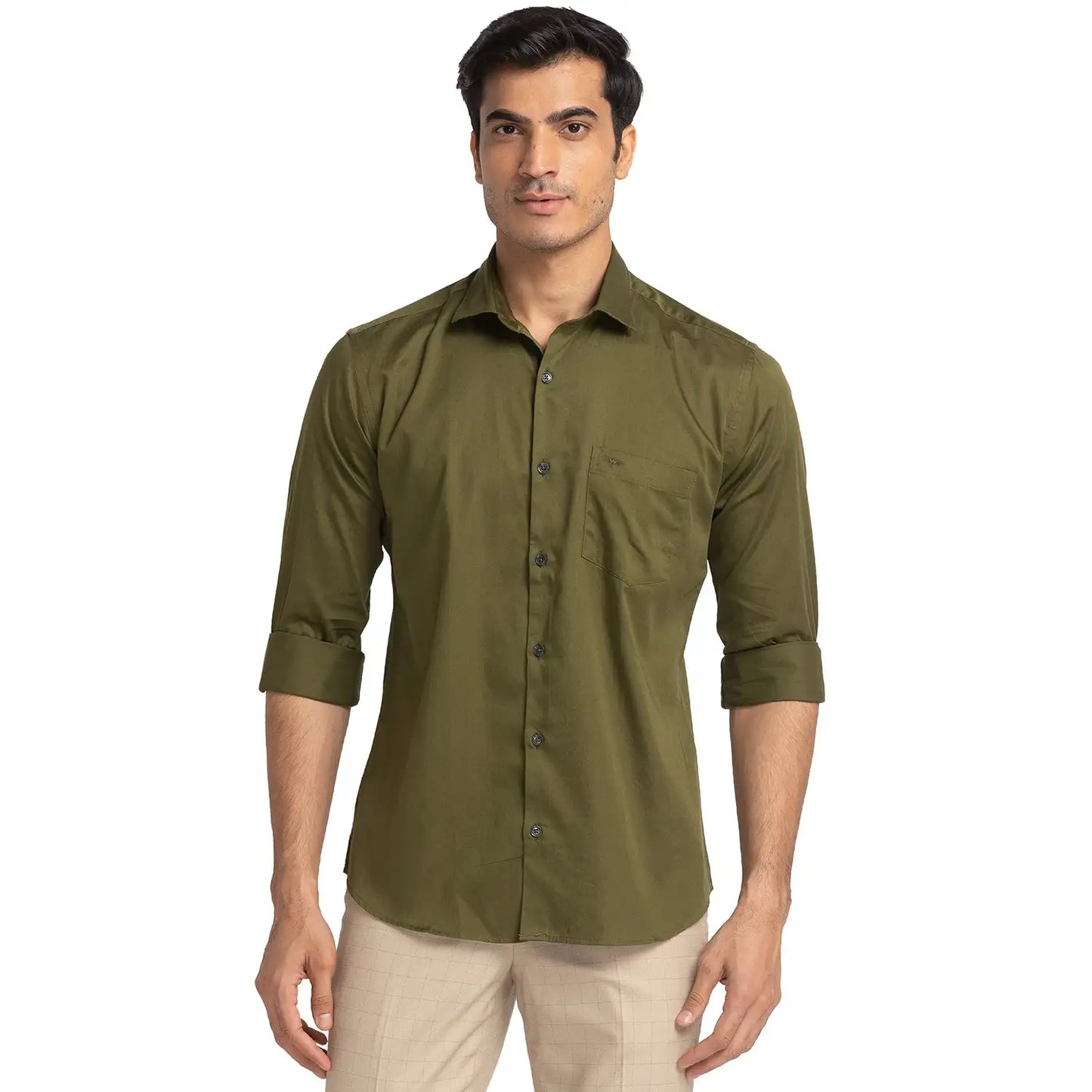 Men Slim Fit Light Blue Shirt