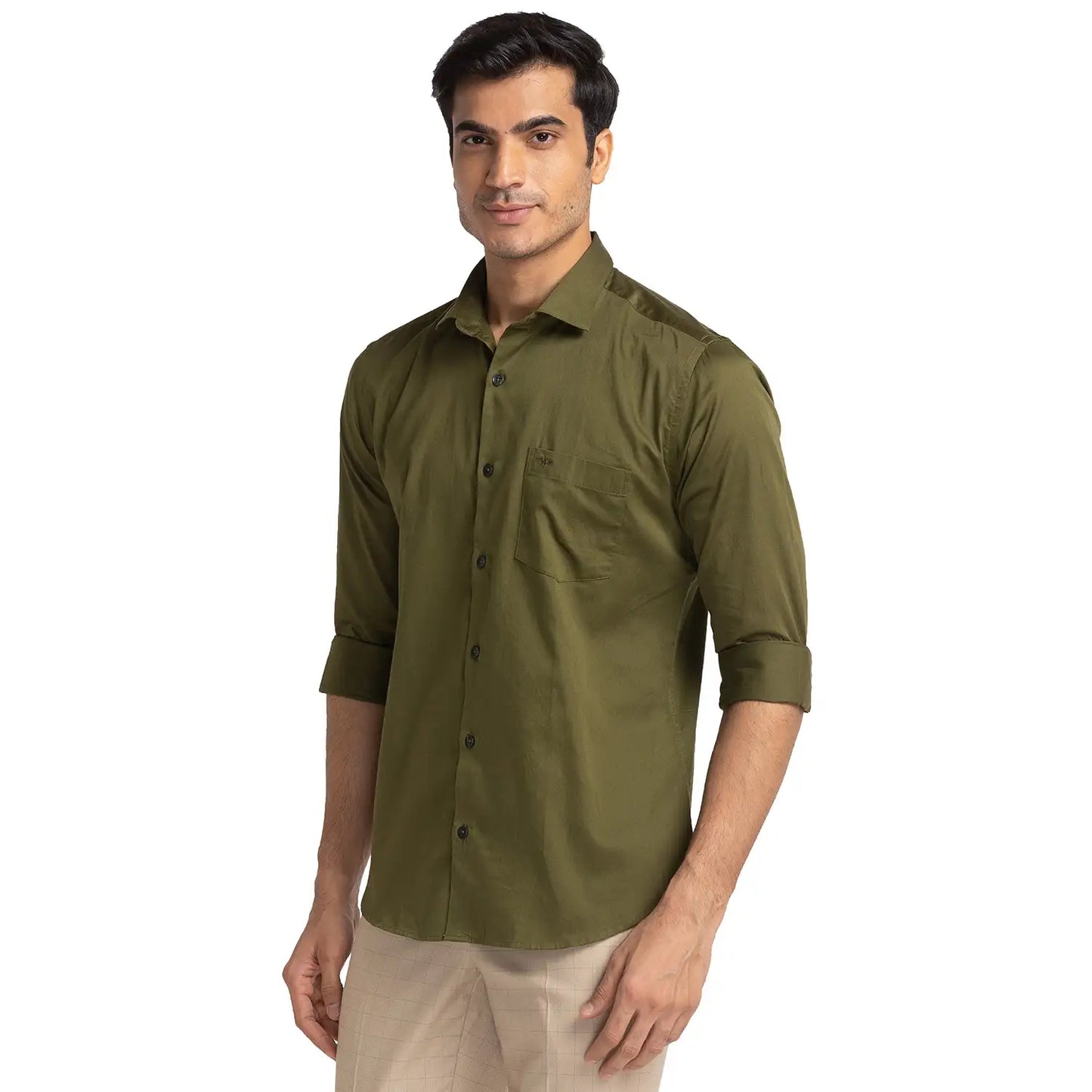 Men Slim Fit Light Blue Shirt