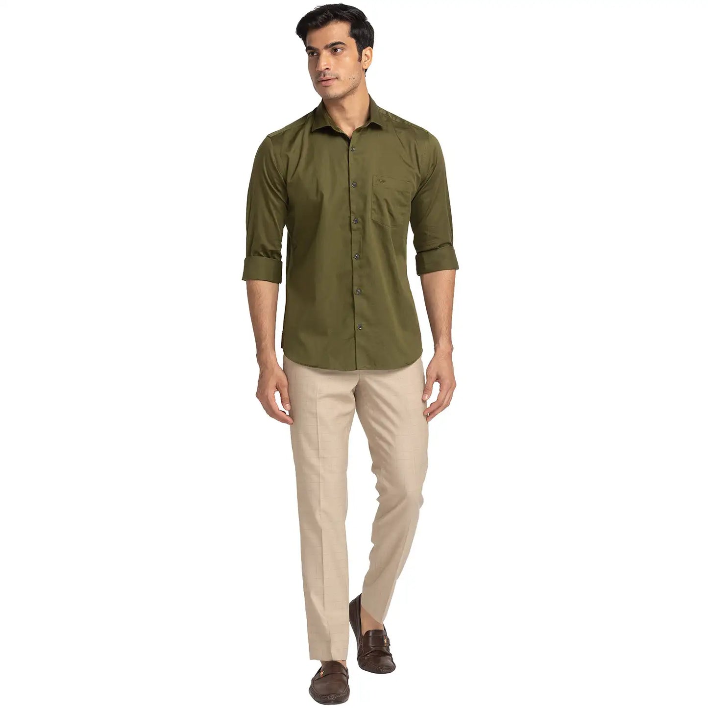 Men Slim Fit Light Blue Shirt