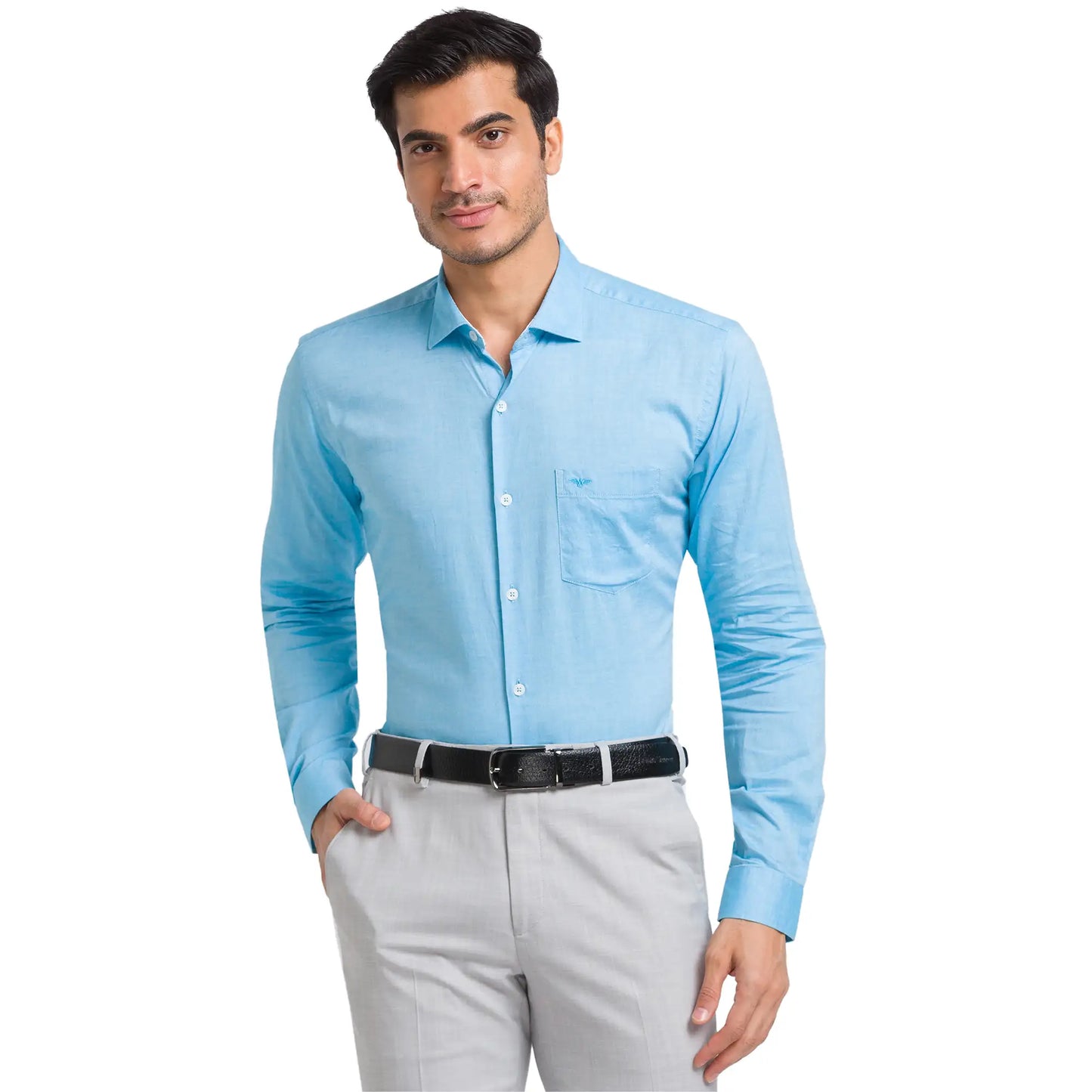 Men Slim Fit Light Orange Shirt