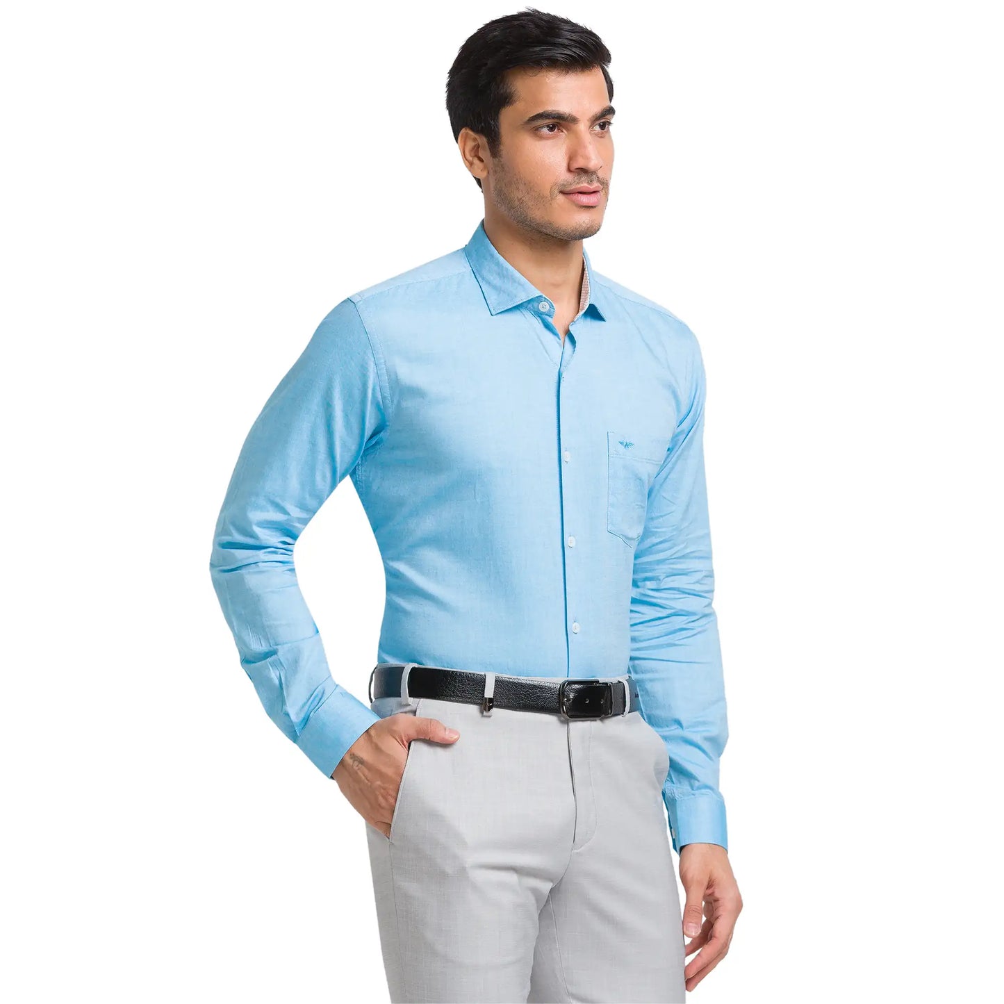 Men Slim Fit Light Orange Shirt
