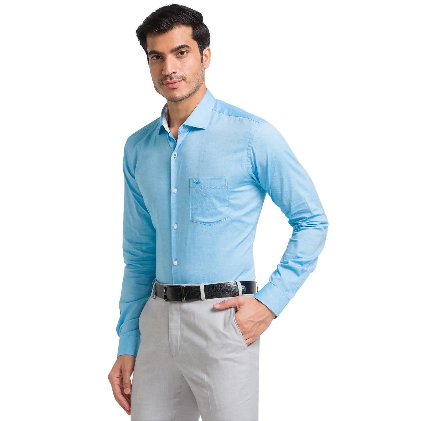 Men Slim Fit Light Orange Shirt