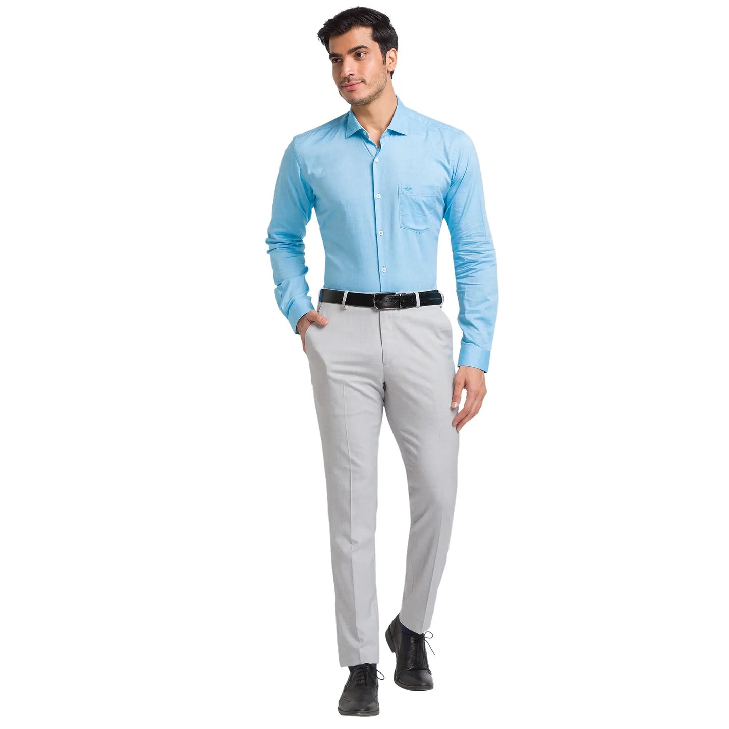 Men Slim Fit Light Orange Shirt