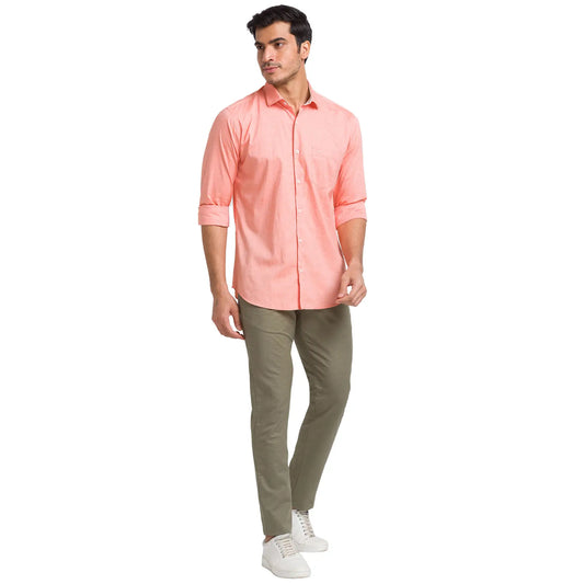 Men Slim Fit Green Shirt