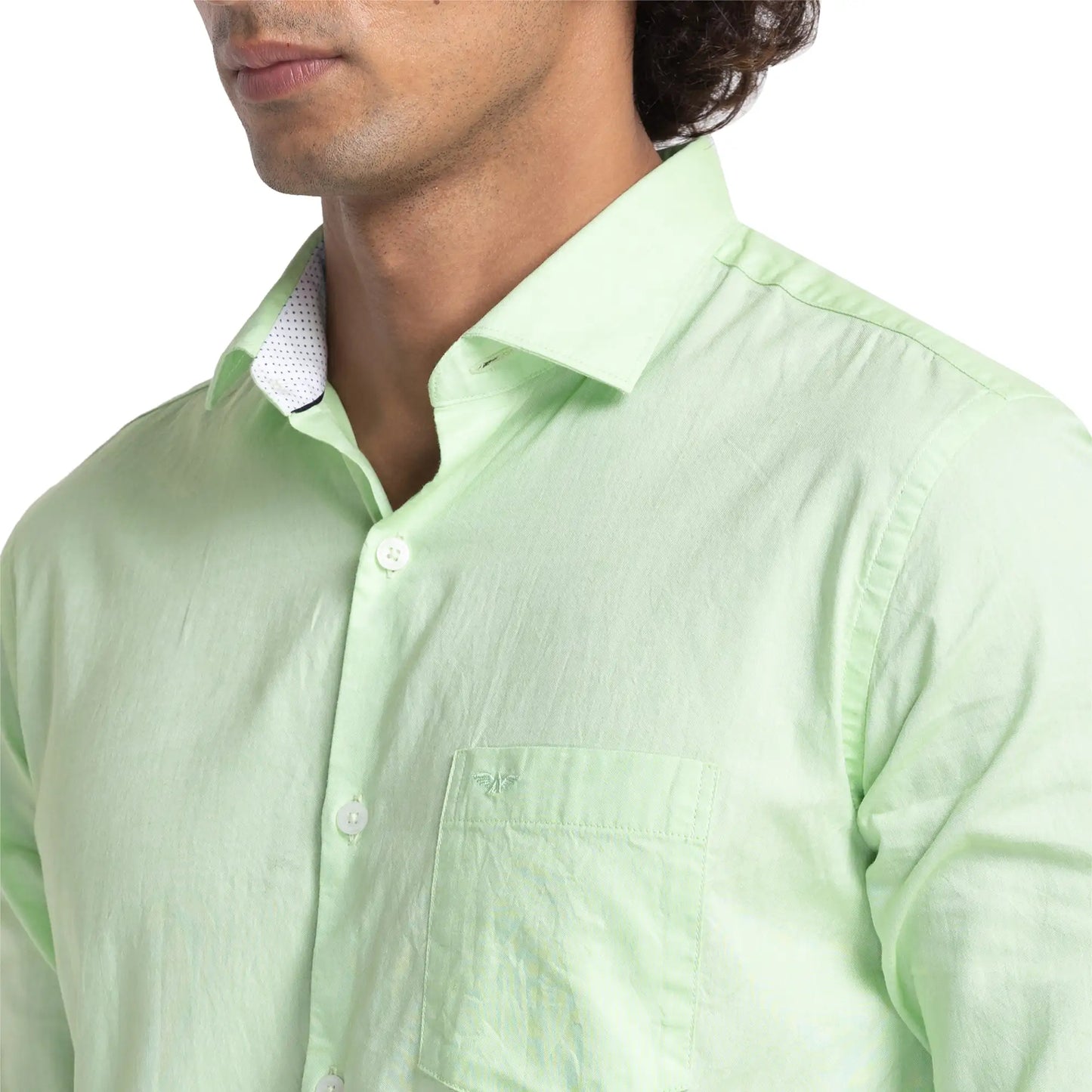 Men Slim Fit Light Yellow Shirt