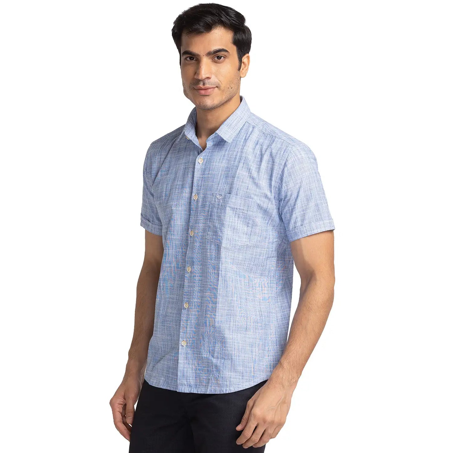 Men Slim Fit Pink Shirt