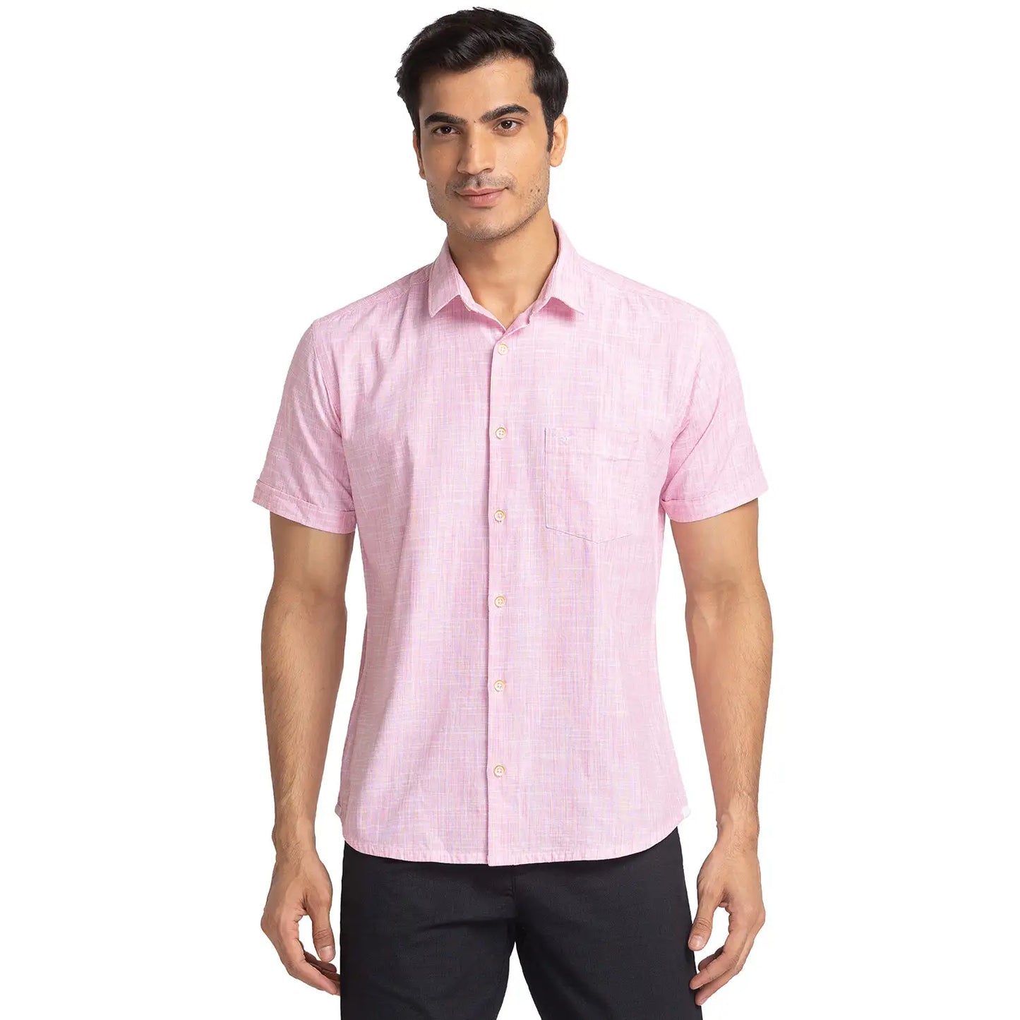 Men Slim Fit Light Yellow Shirt