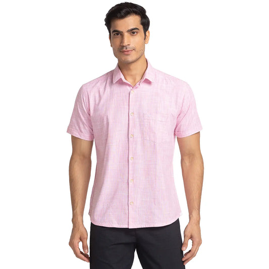 Men Slim Fit Light Yellow Shirt