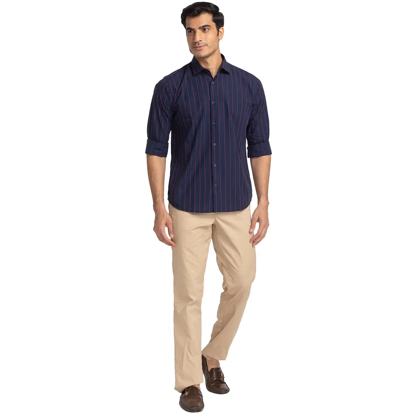 Men Slim Fit Green Shirt