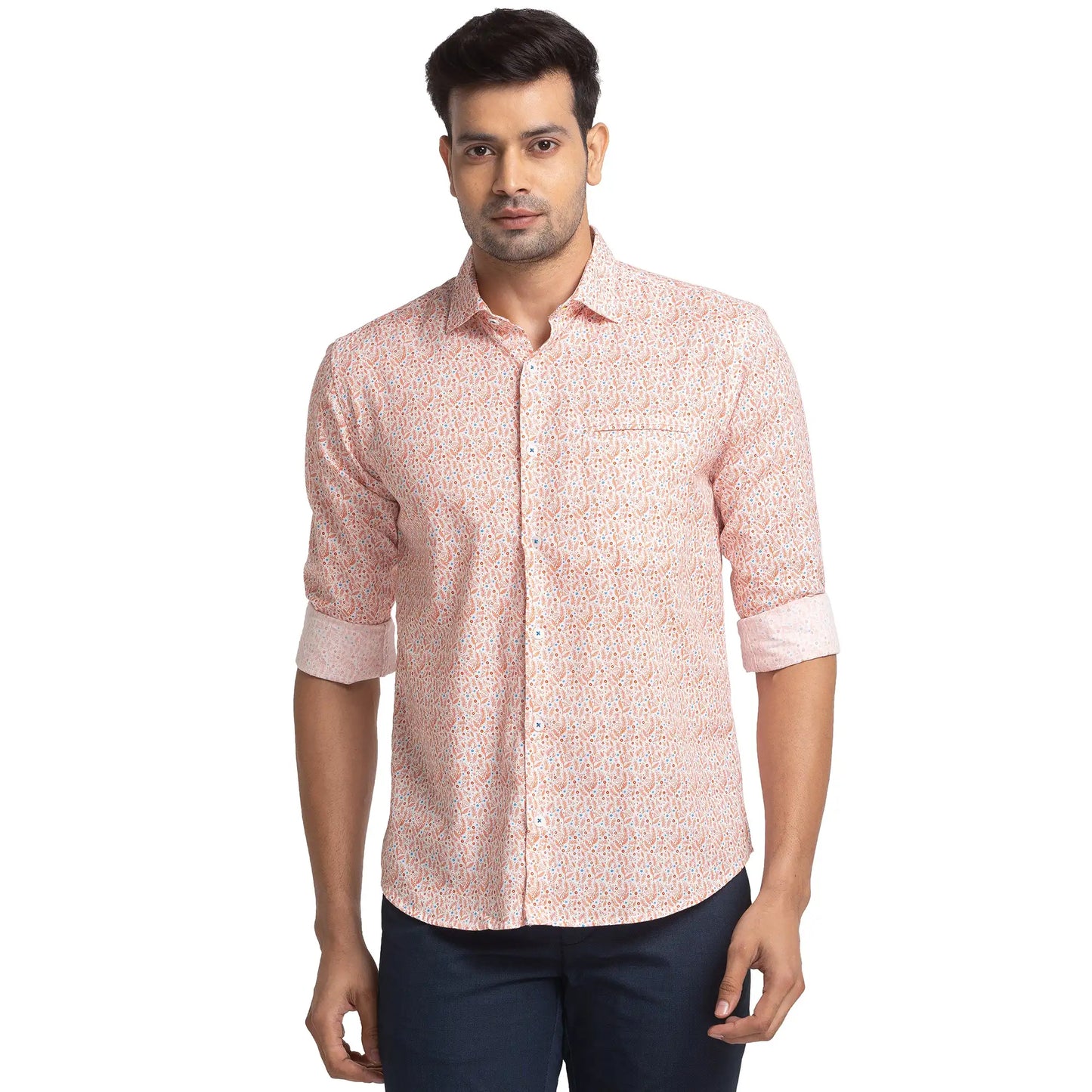 Men Slim Fit Blue Shirt