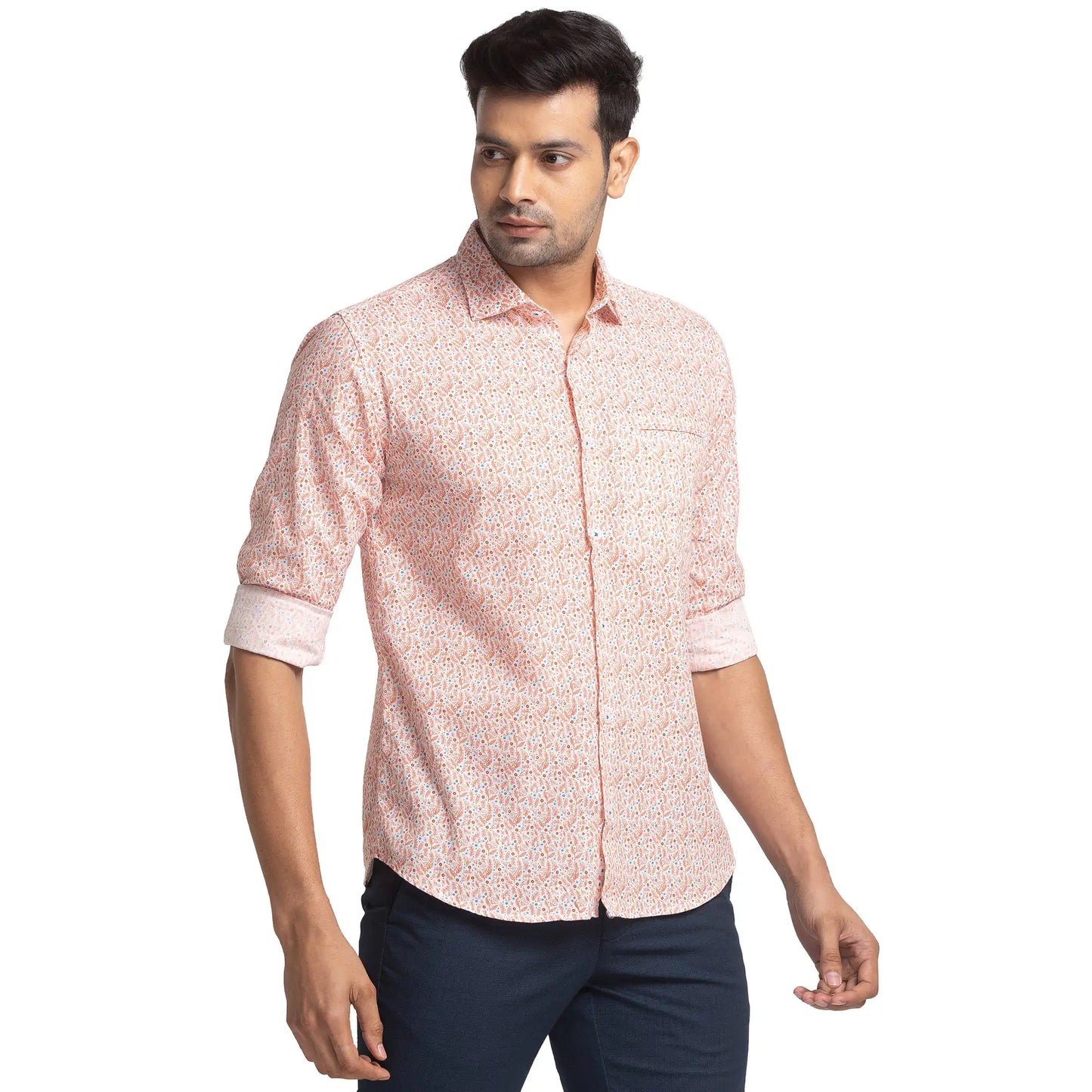 Men Slim Fit Blue Shirt