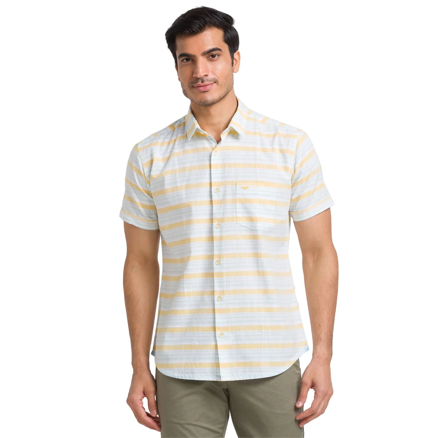 Men Slim Fit Green Shirt