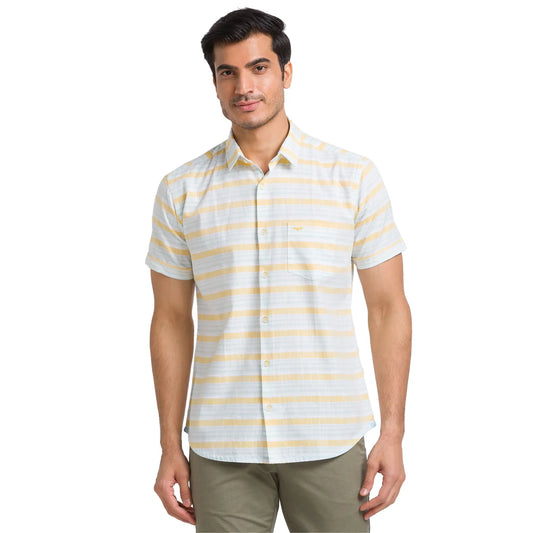 Men Slim Fit Green Shirt