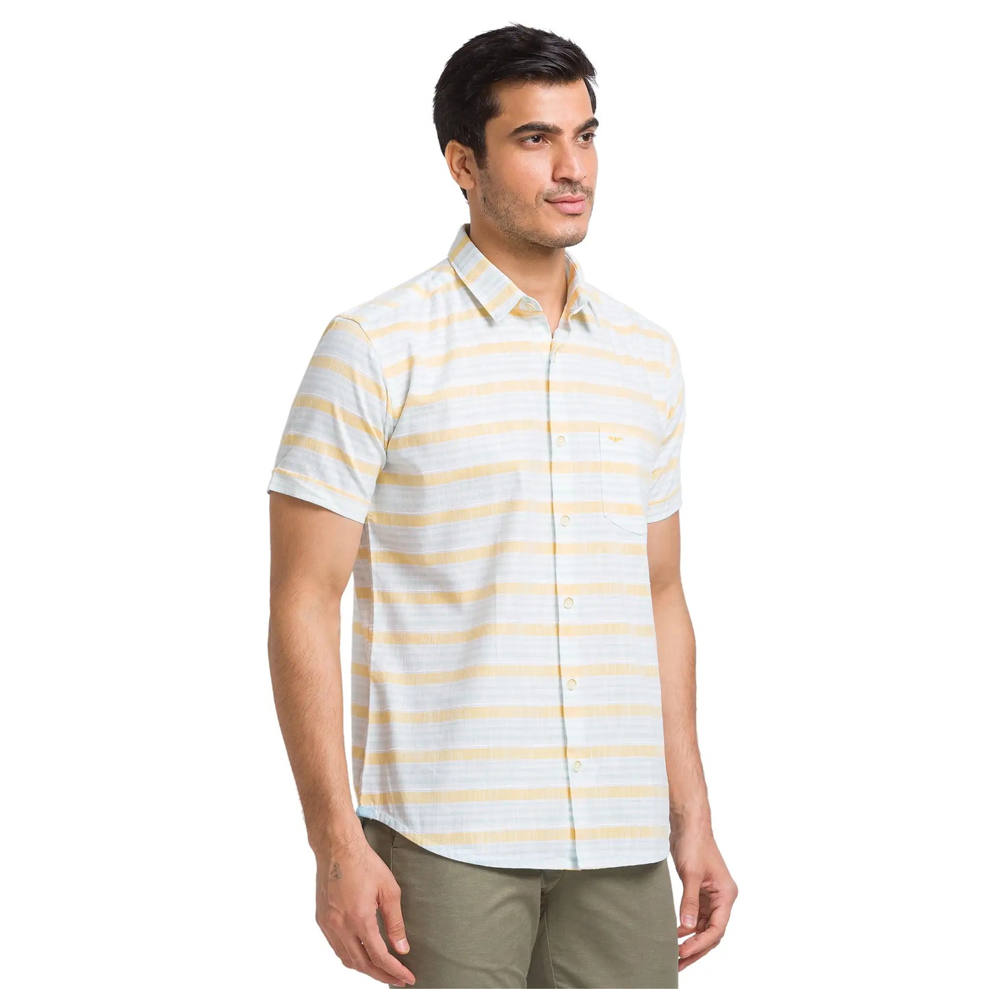 Men Slim Fit Green Shirt