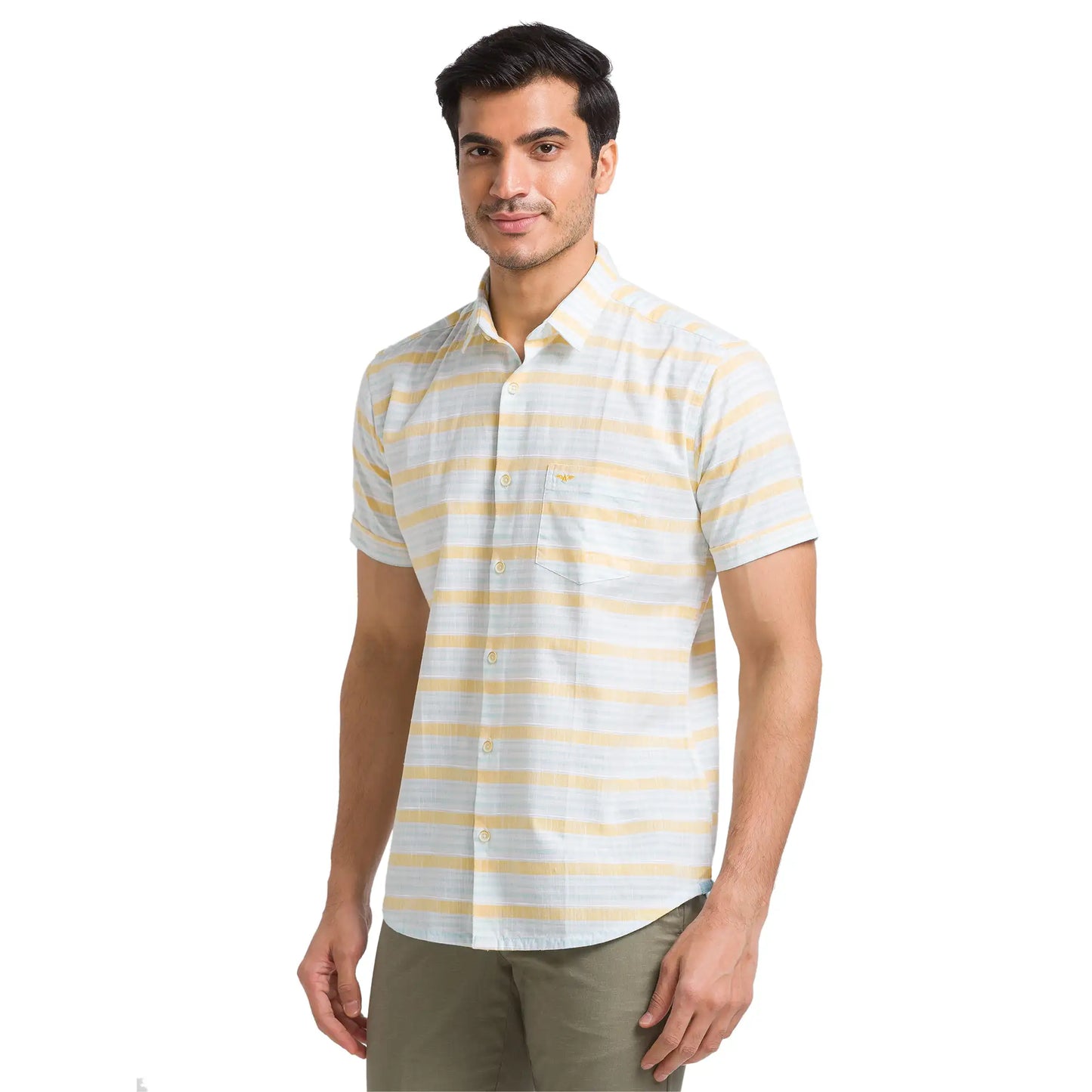 Men Slim Fit Green Shirt