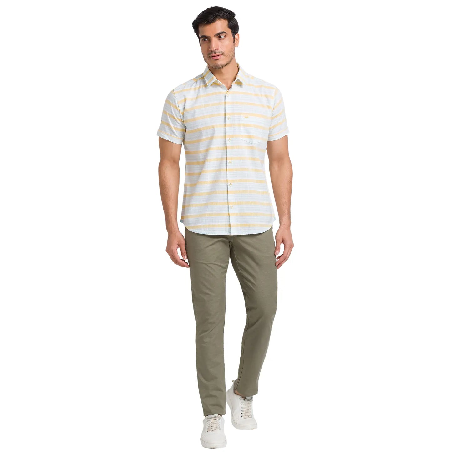 Men Slim Fit Green Shirt