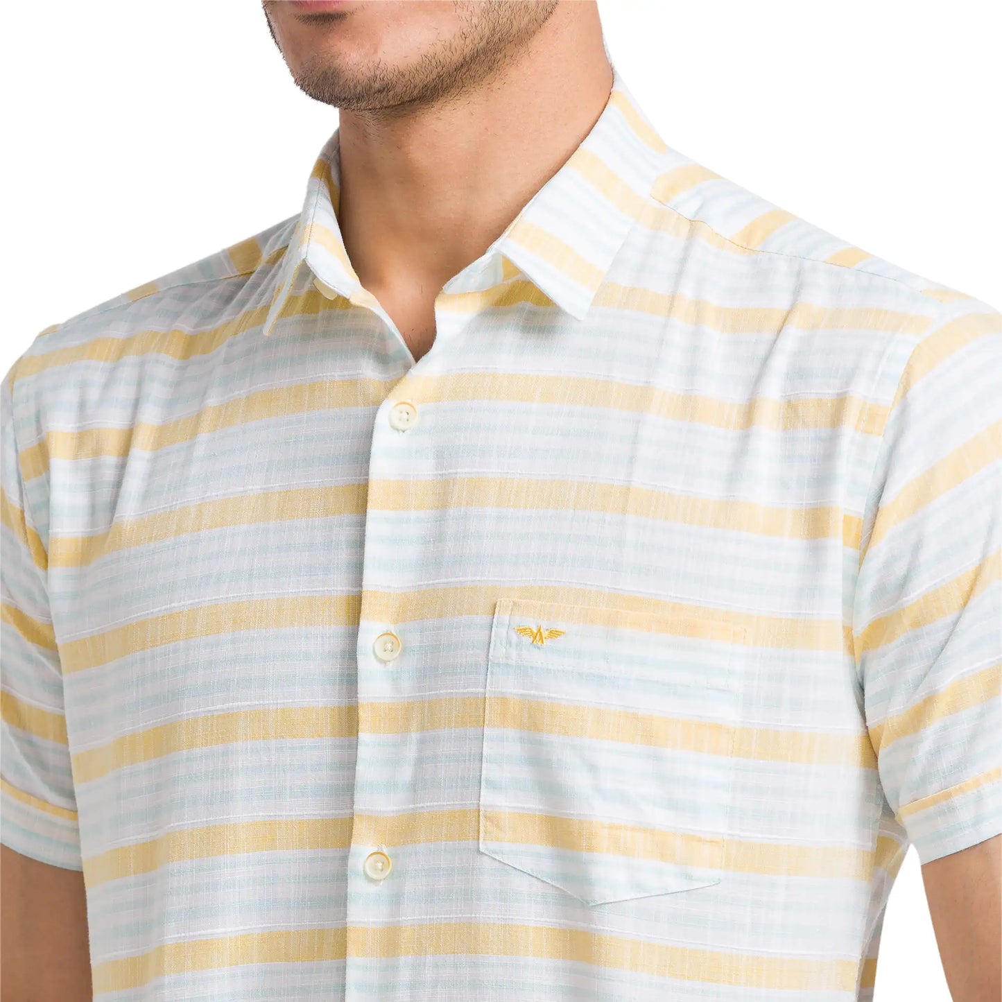 Men Slim Fit Green Shirt