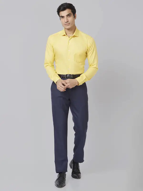 Men Slim Fit Orange Shirt