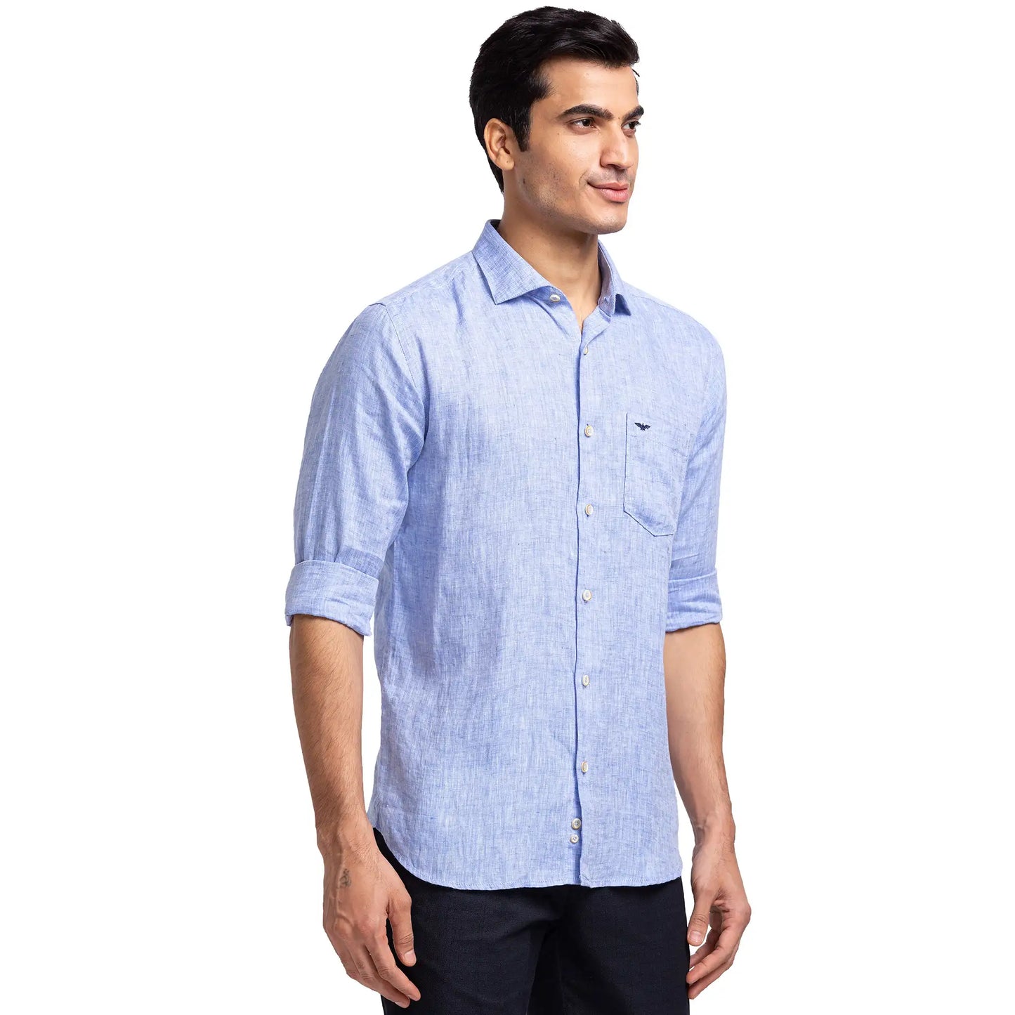 Men Slim Fit Light Orange Shirt