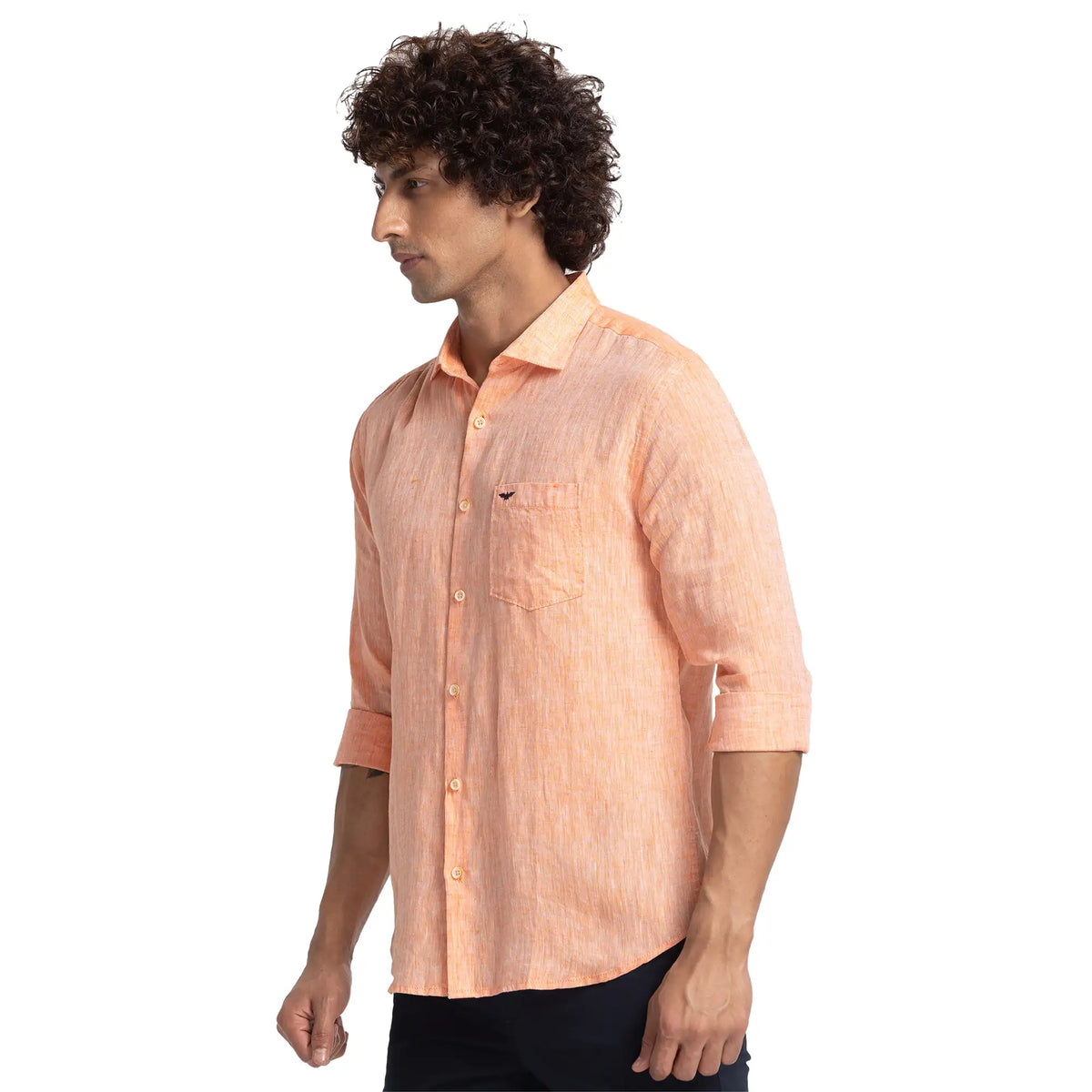 Men Slim Fit Light Fawn Shirt