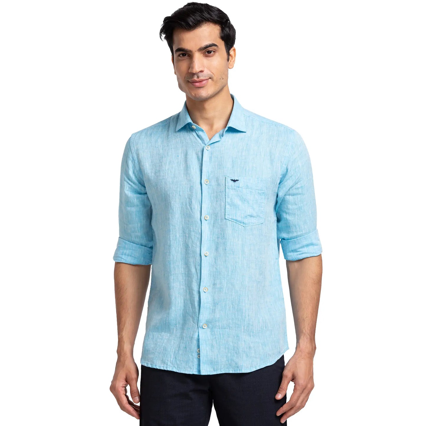 Men Slim Fit Pink Shirt