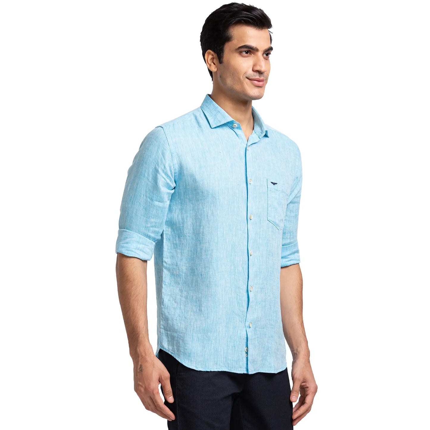 Men Slim Fit Pink Shirt