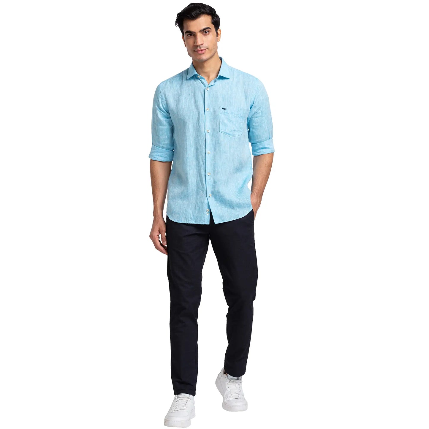 Men Slim Fit Pink Shirt