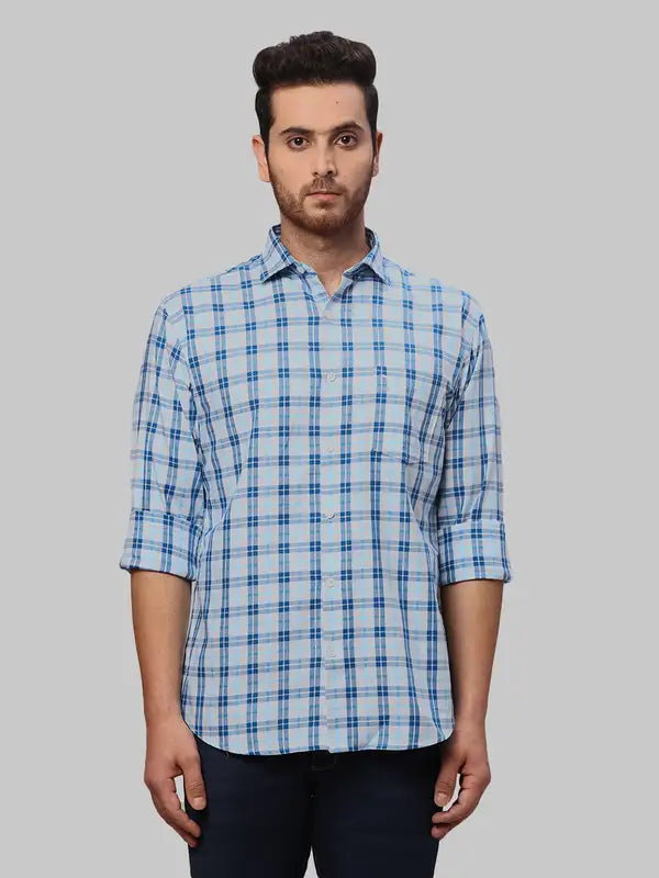 Men Slim Fit Blue Shirt