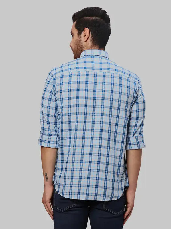 Men Slim Fit Blue Shirt