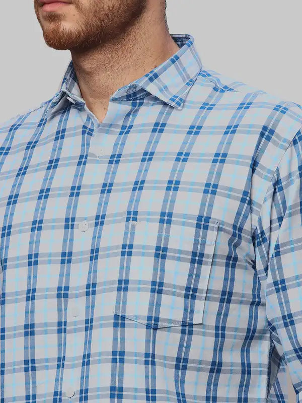 Men Slim Fit Blue Shirt