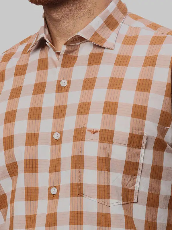 Men Slim Fit Brown Shirt