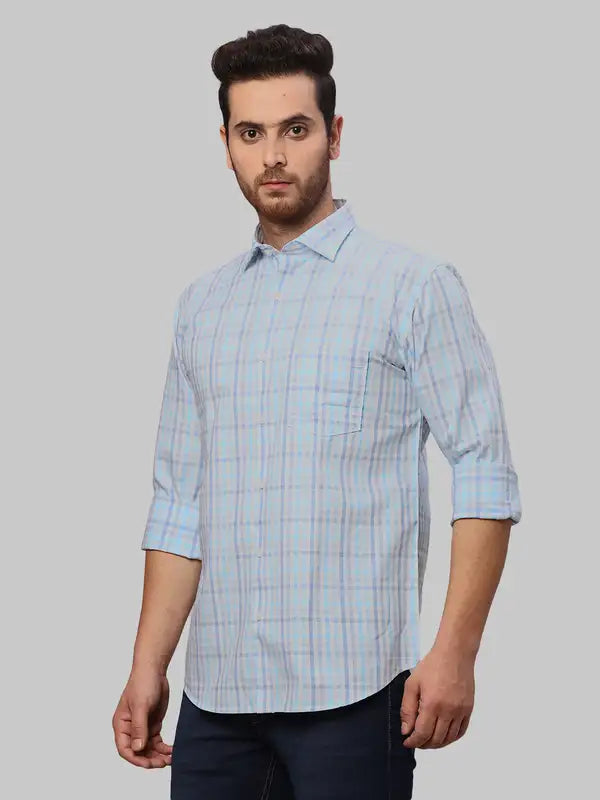 Men Slim Fit Green Shirt
