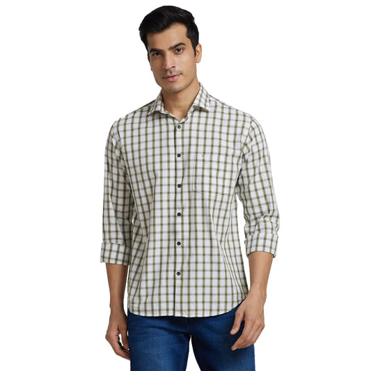 Men Slim Fit Light Yellow Shirt