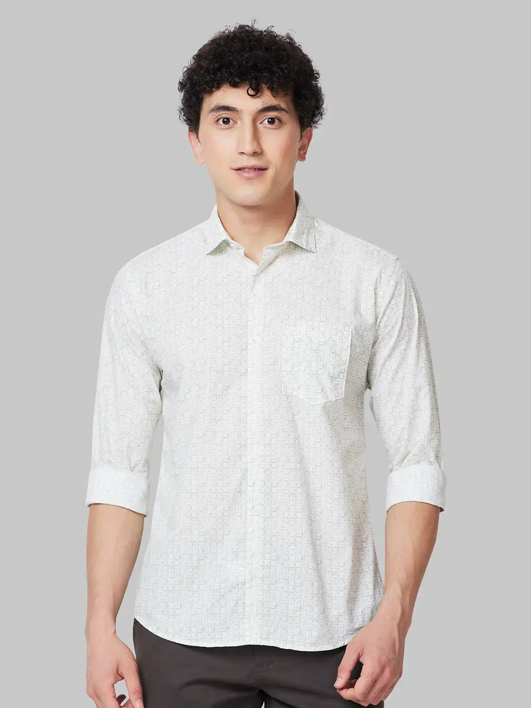 Men Slim Fit Brown Shirt