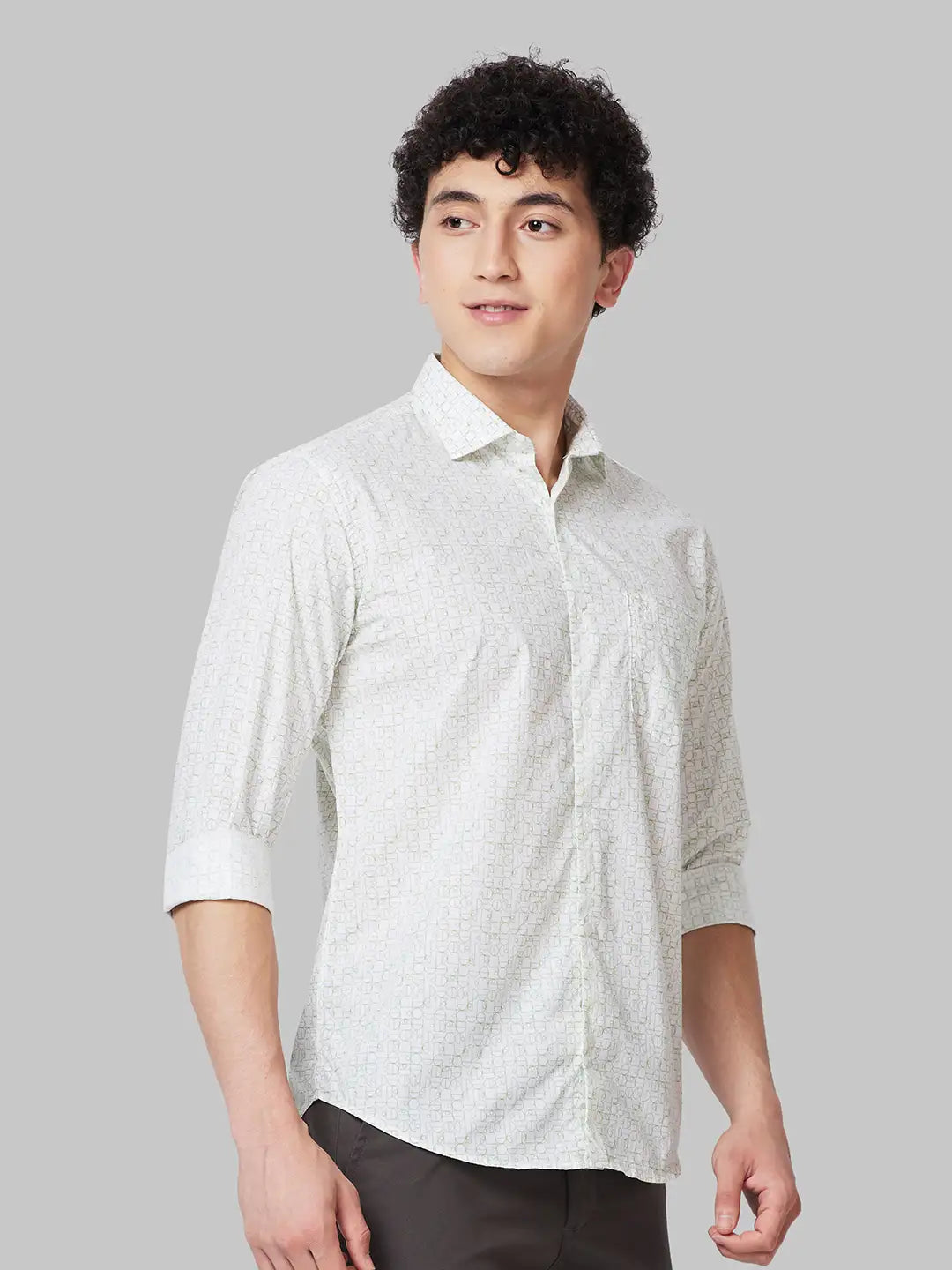Men Slim Fit Brown Shirt
