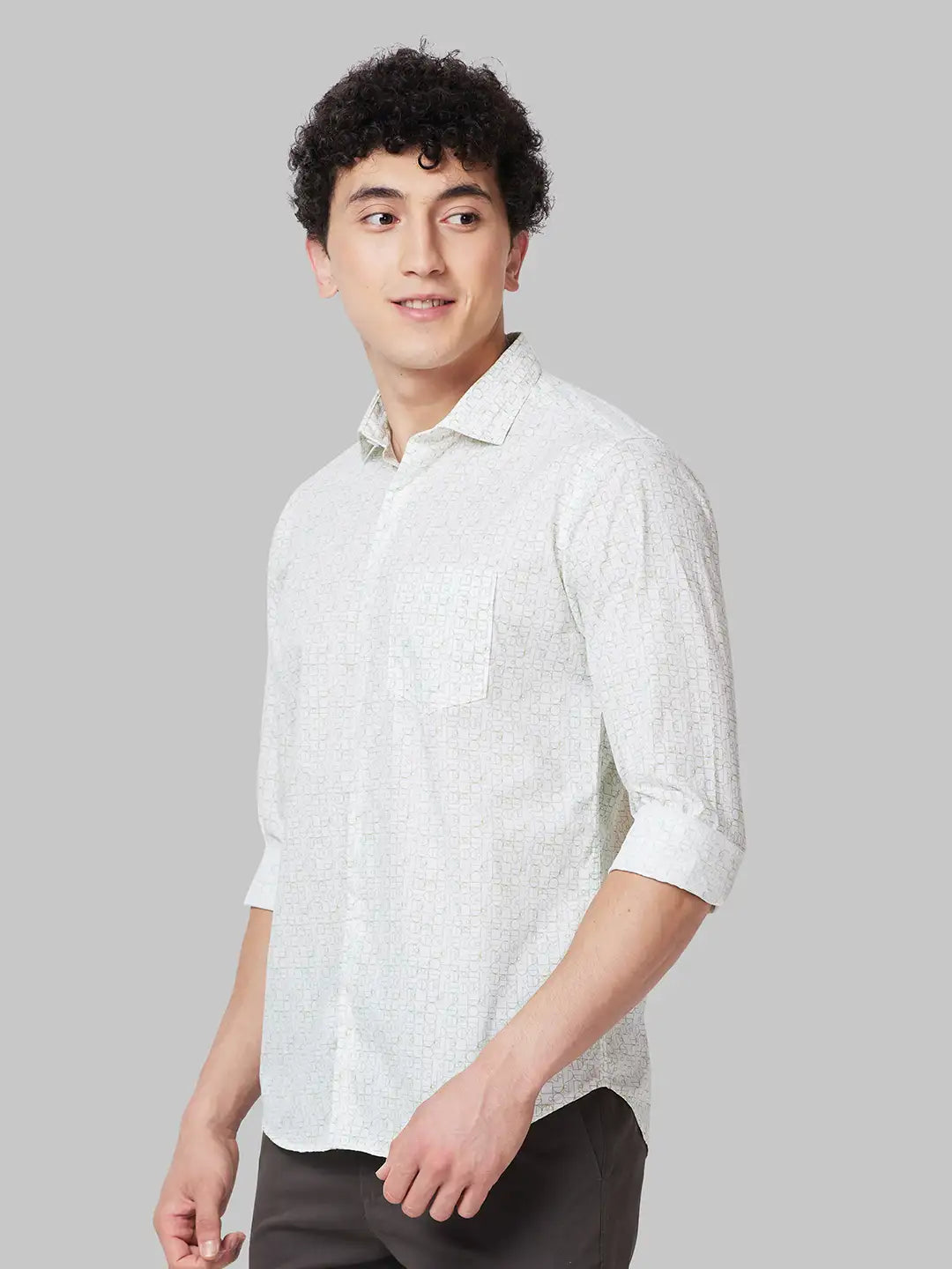 Men Slim Fit Brown Shirt