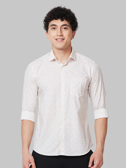 Men Slim Fit Fawn Shirt