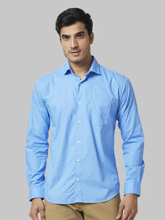 Men Slim Fit Blue Shirt